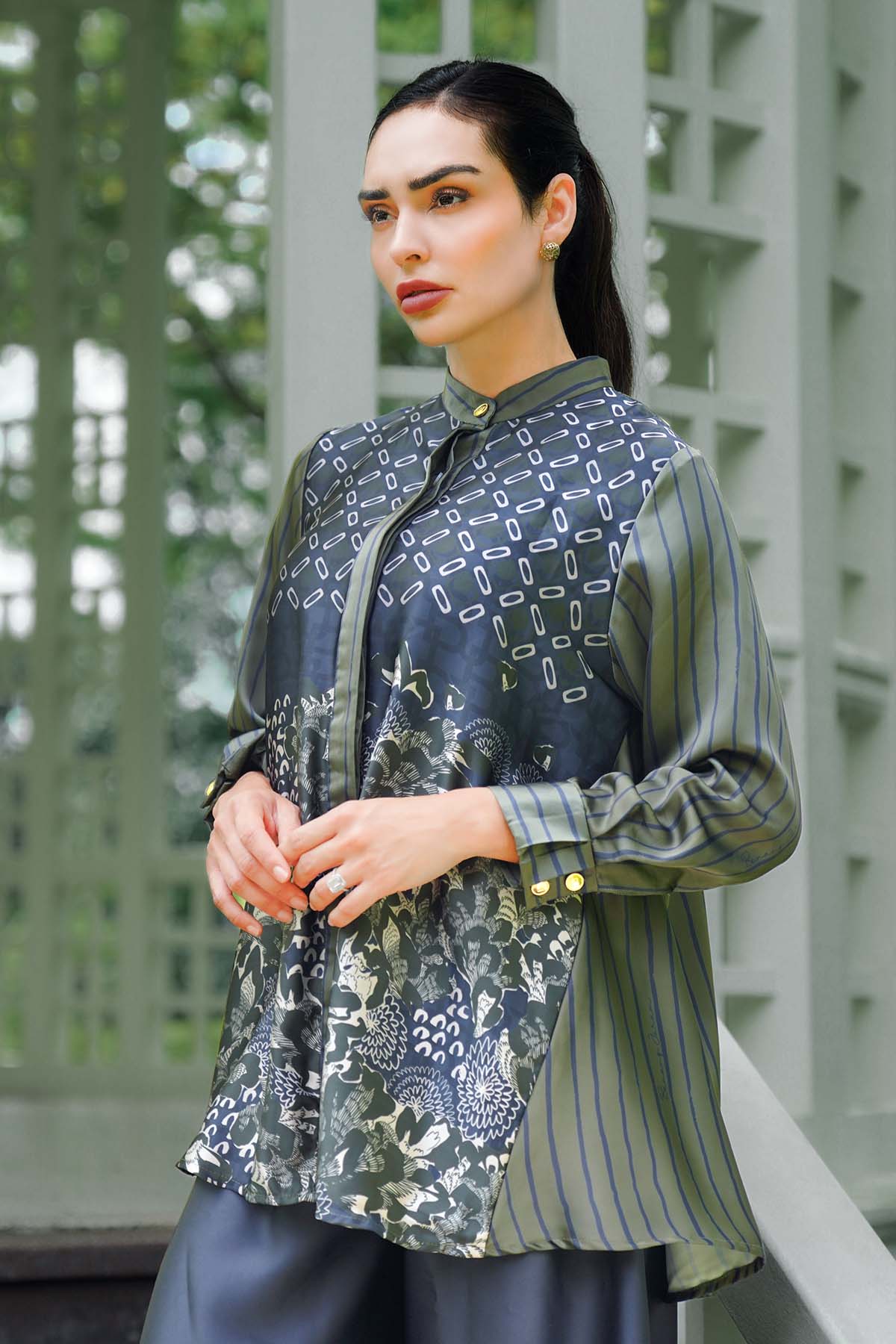 Aquila Godet Shirt - Olive - Image 3