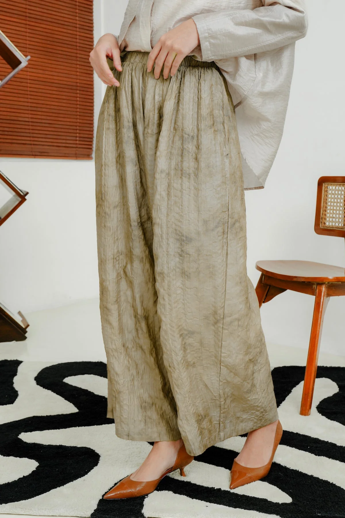 Danica Wide Leg Pants - Latte - Image 3