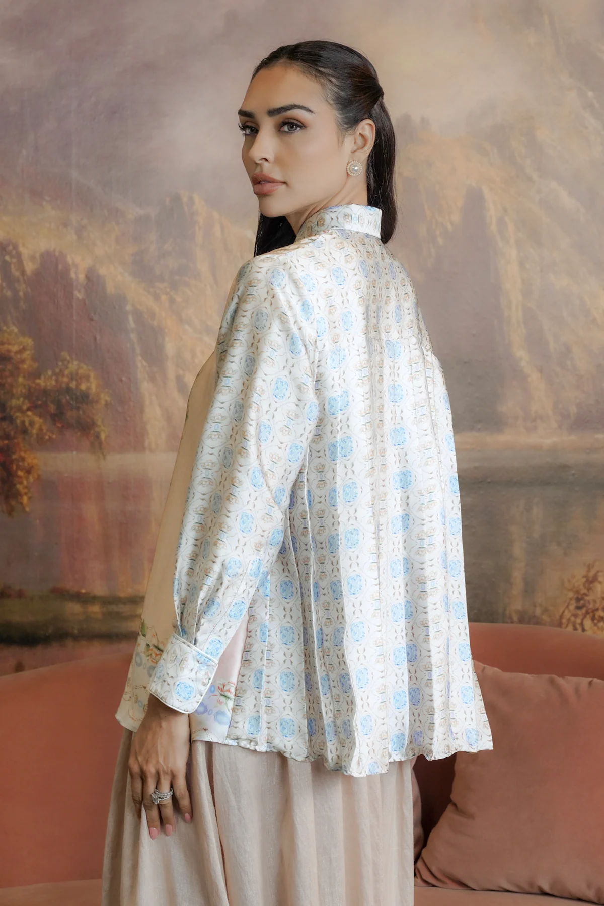 Enchantia Pleated Shirt - Cream - Image 4