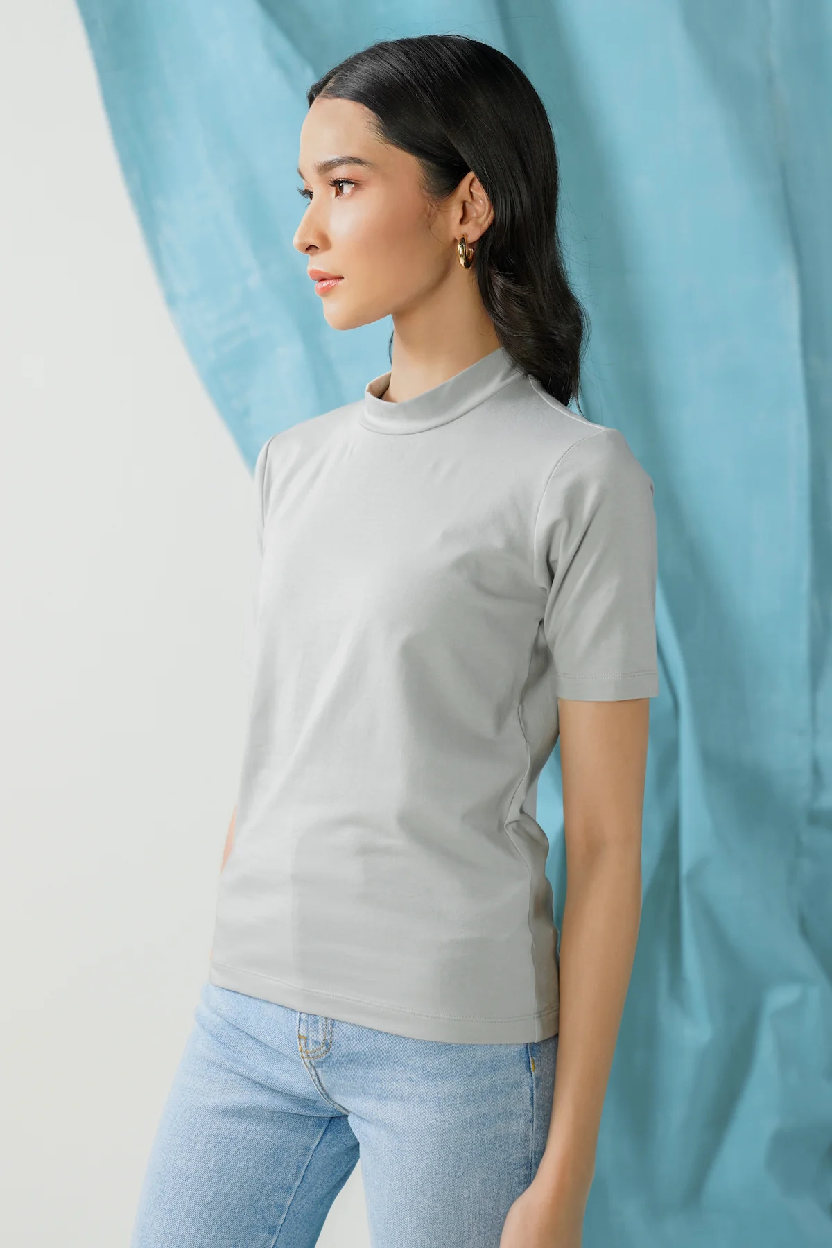 Highneck T-Shirt - Mirage Gray - Image 3