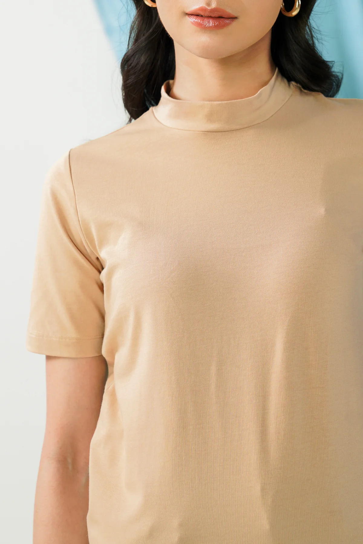 Highneck T-Shirt - Nougat - Image 3