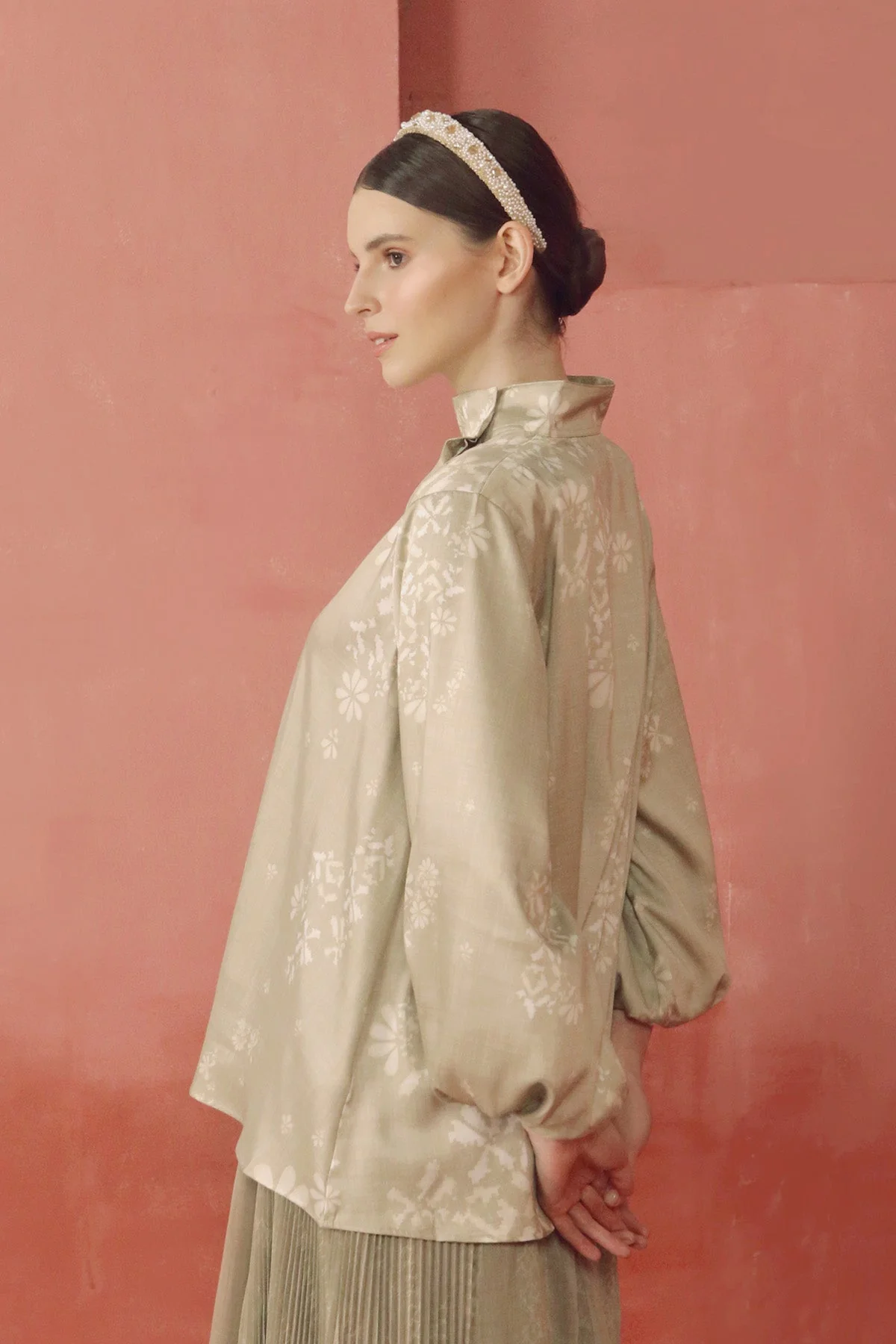 Khanum Puffy Blouse - Khaki - Image 4