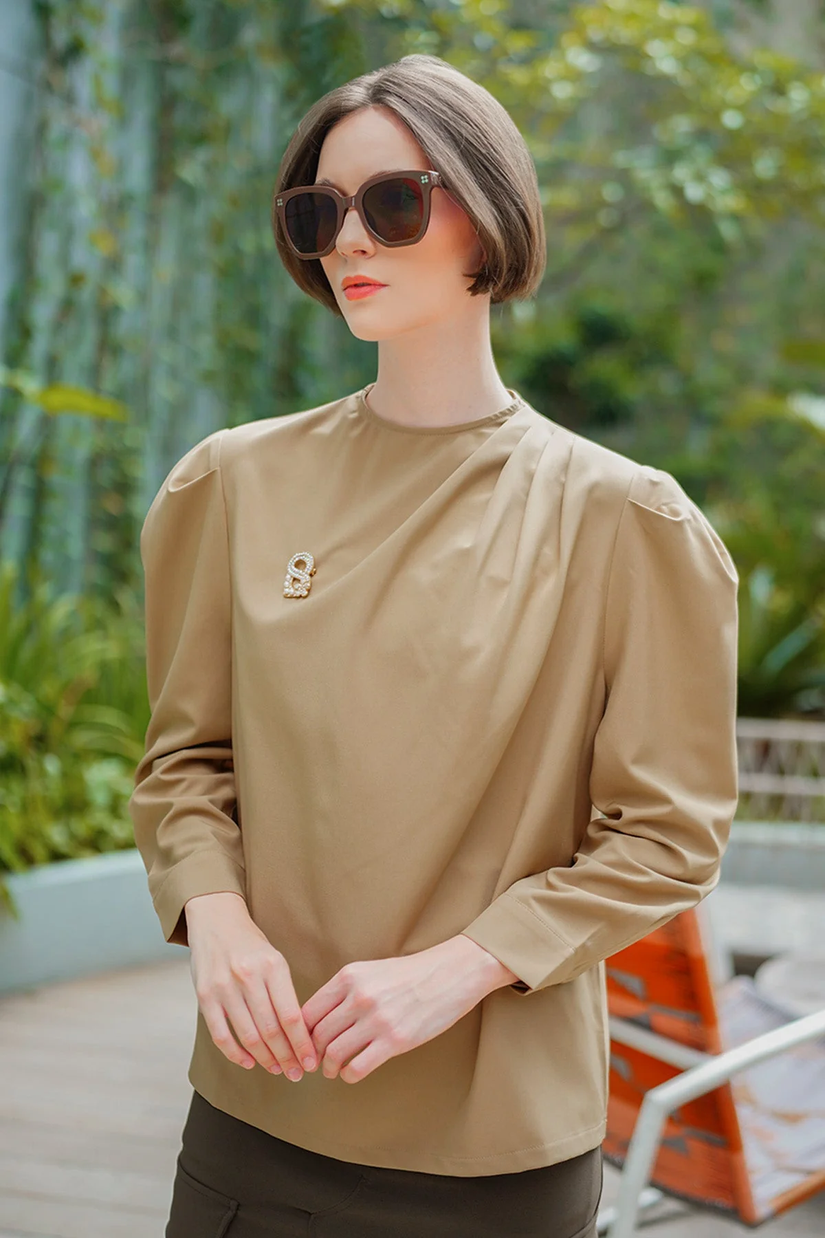 Mira Blouse - Dark Tan - Image 4