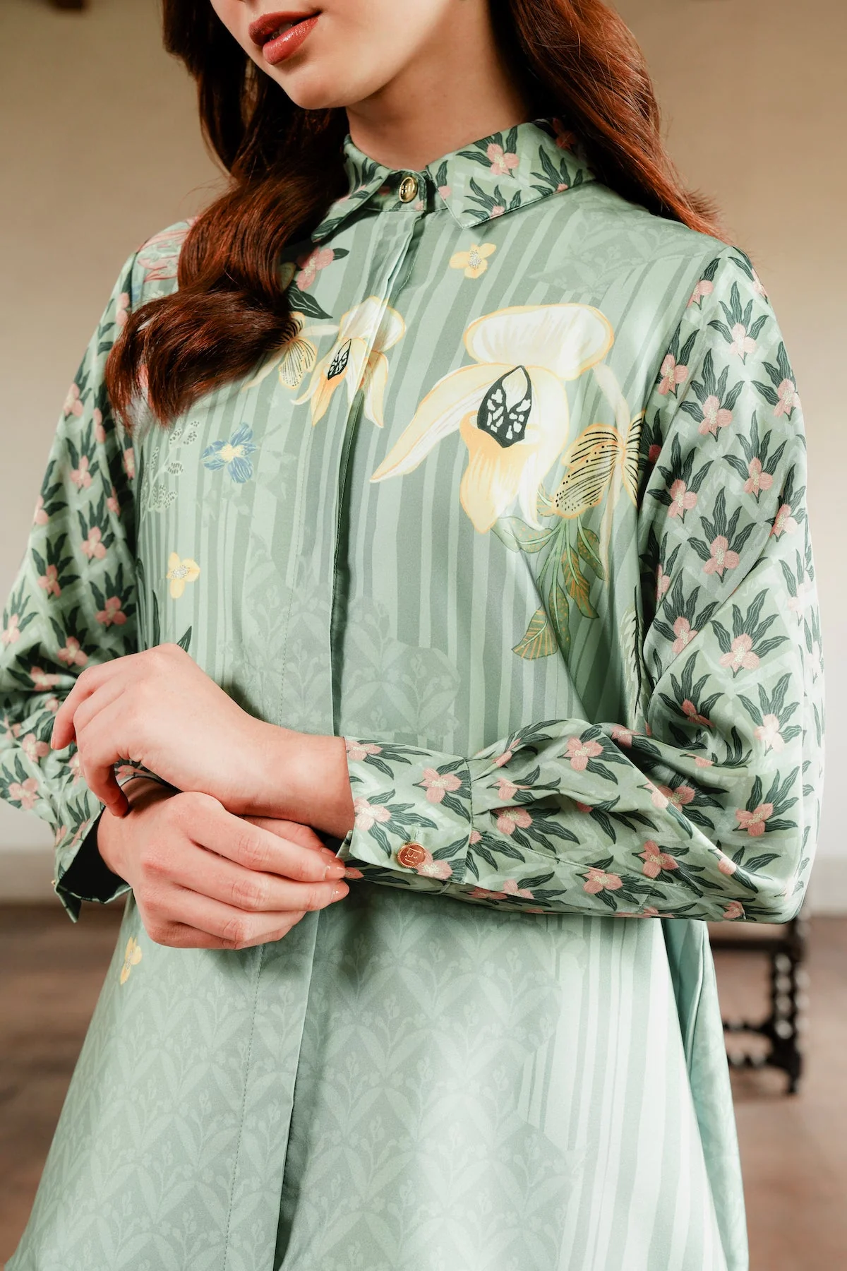 Reverie Yoke Shirt - Sage - Image 3