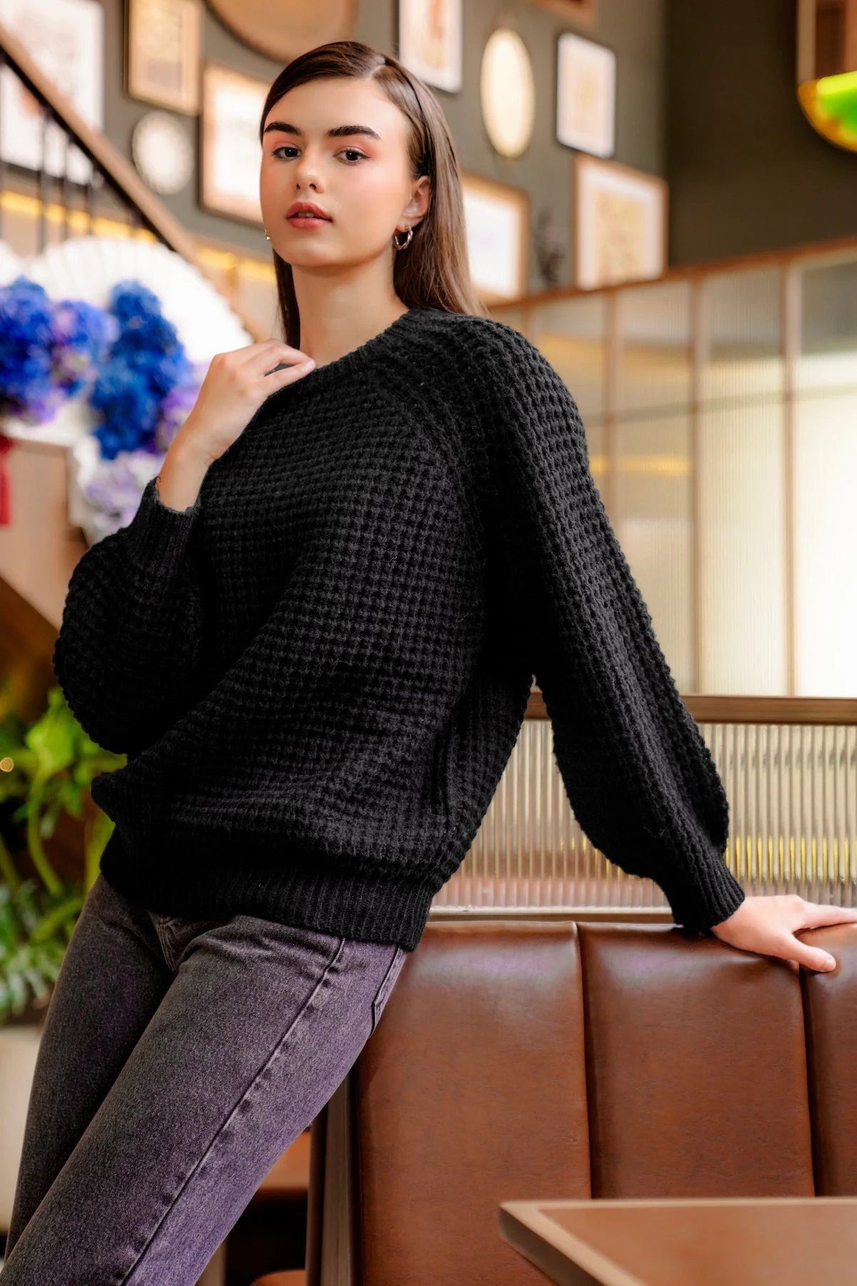 Willow Knit Sweater - Black - Image 3