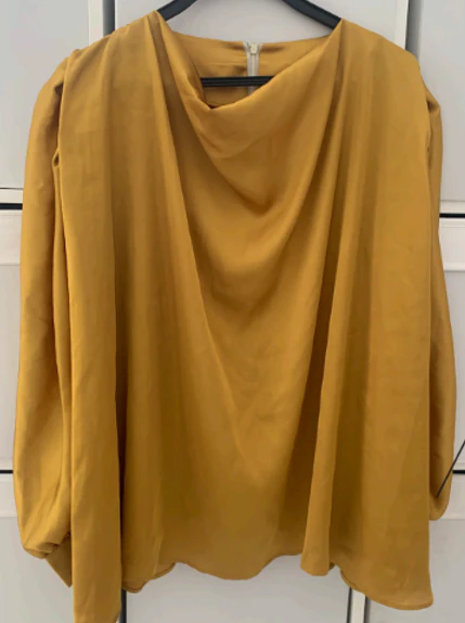 Zena Draperry Blouse - Mustard - Image 6